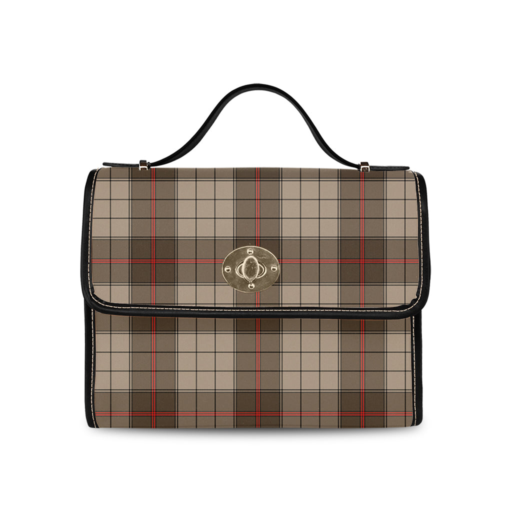 Tartan Vibes Clothing Ulster Brown Modern Tartan Leather Strap Waterproof Canvas Bag