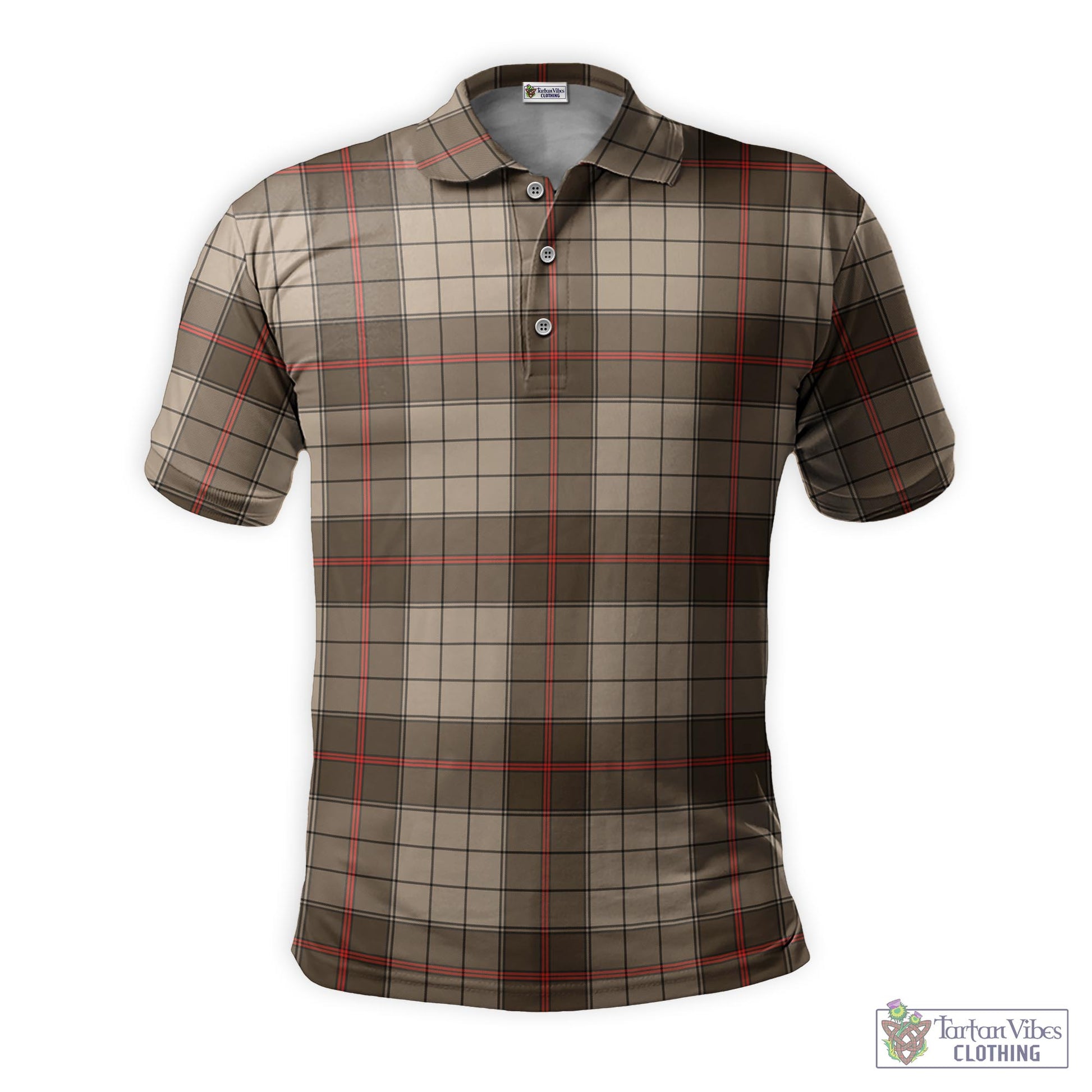 Tartan Vibes Clothing Ulster Brown Modern Tartan Mens Polo Shirt