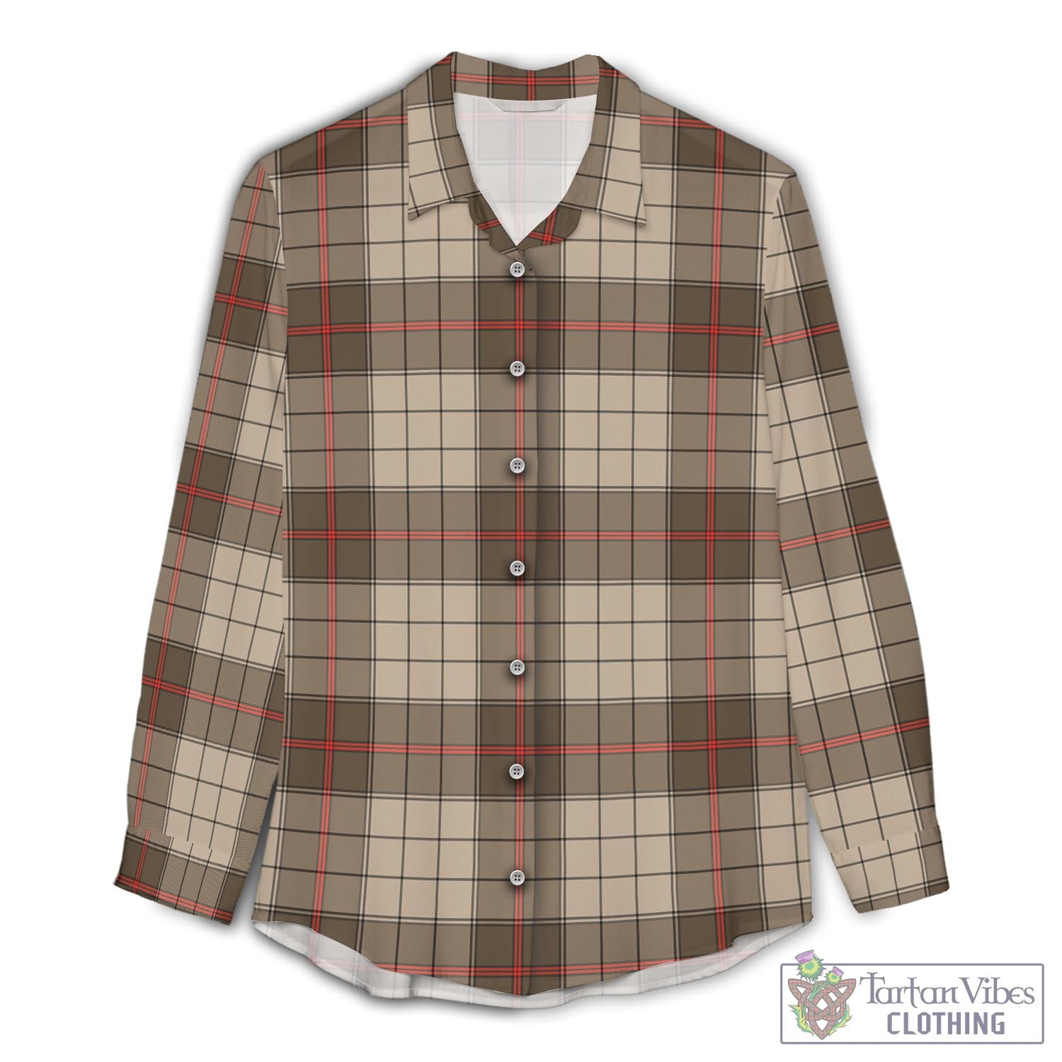 Ulster Brown Modern Tartan Womens Casual Shirt