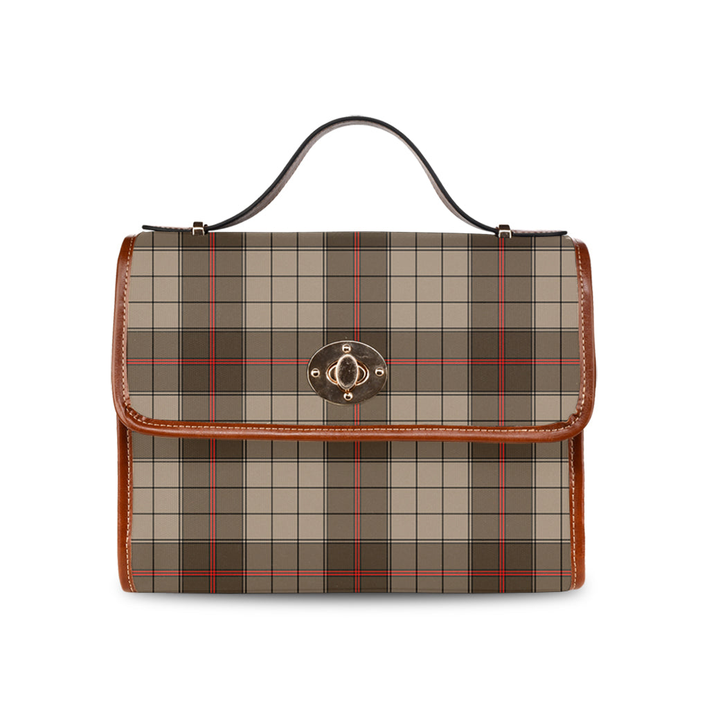 Tartan Vibes Clothing Ulster Brown Modern Tartan Leather Strap Waterproof Canvas Bag