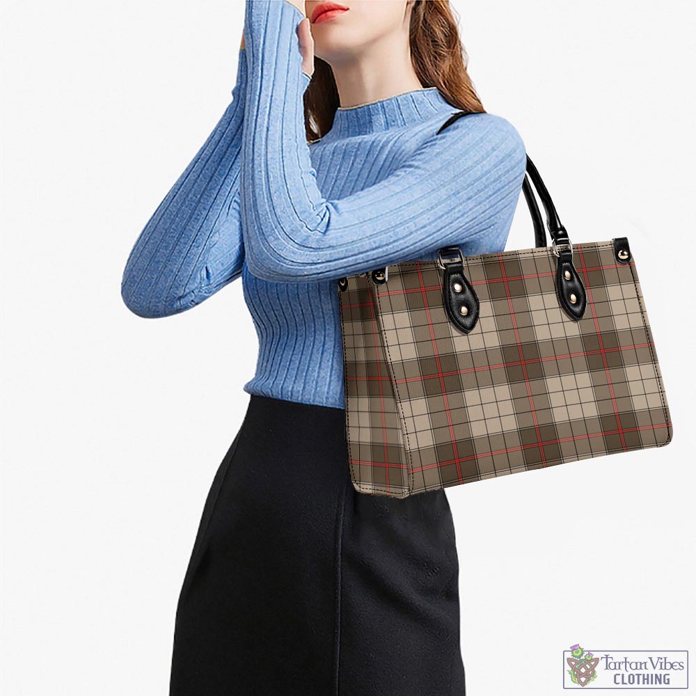 Tartan Vibes Clothing Ulster Brown Modern Tartan Luxury Leather Handbags