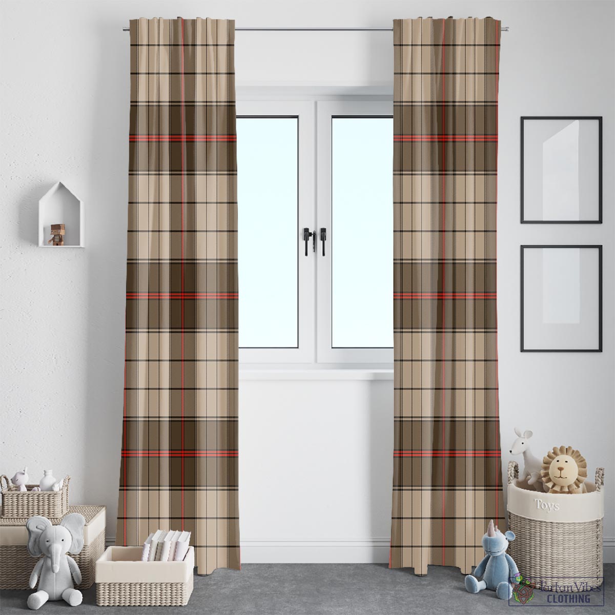 Ulster Brown Modern Tartan Window Curtain