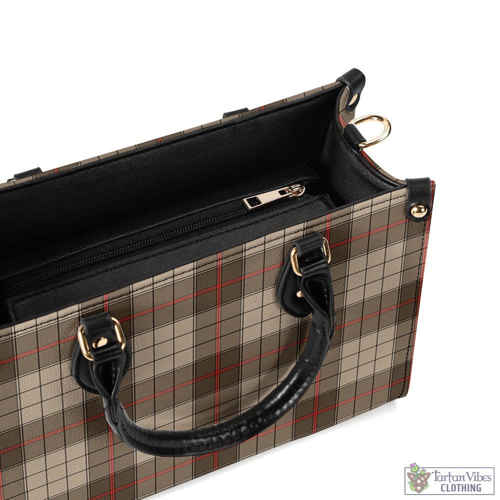 Tartan Vibes Clothing Ulster Brown Modern Tartan Luxury Leather Handbags