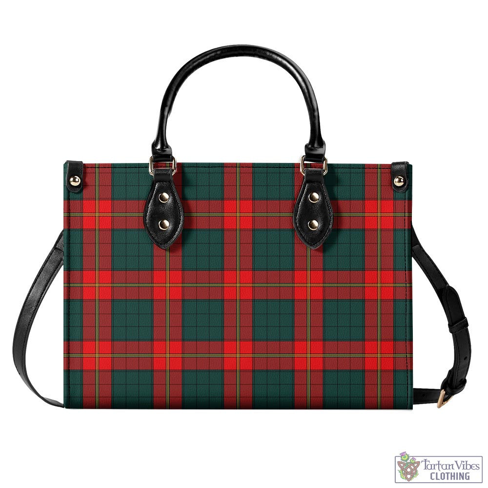 Tartan Vibes Clothing Ulster Red Tartan Luxury Leather Handbags