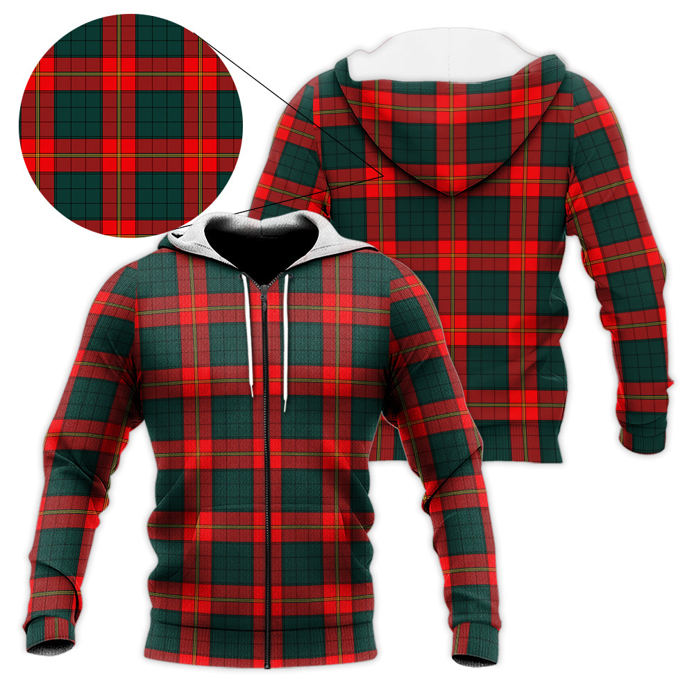 Tartan Vibes Clothing Ulster Red Tartan Knitted Hoodie