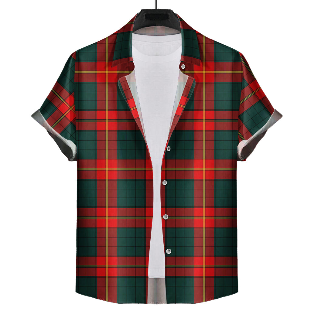 Tartan Vibes Clothing Ulster Red Tartan Short Sleeve Button Up Shirt