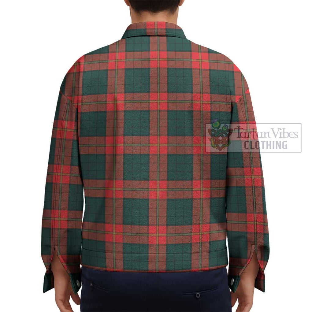 Ulster Red Tartan Unisex Lapel Cotton Jacket - Tartan Vibes Clothing