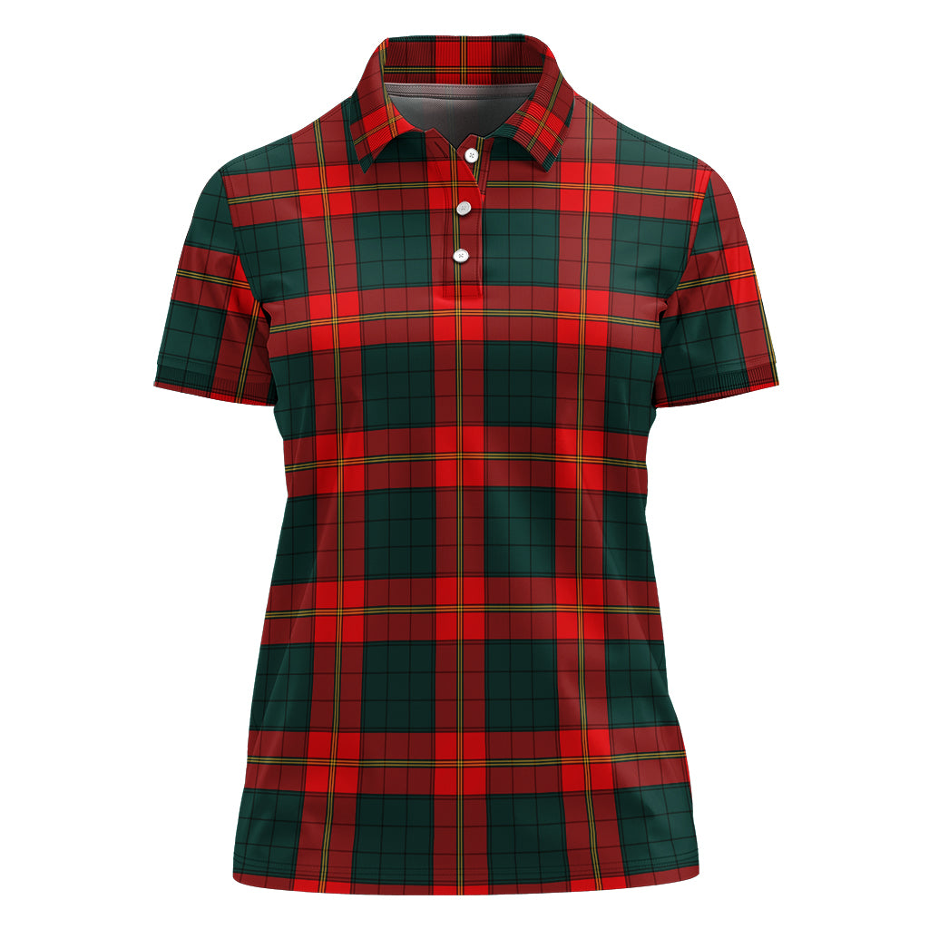 Tartan Vibes Clothing Ulster Red Tartan Polo Shirt For Women