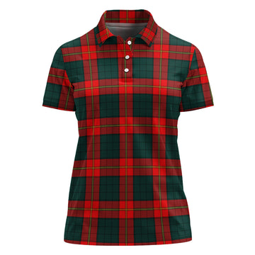 Ulster Red Tartan Polo Shirt For Women