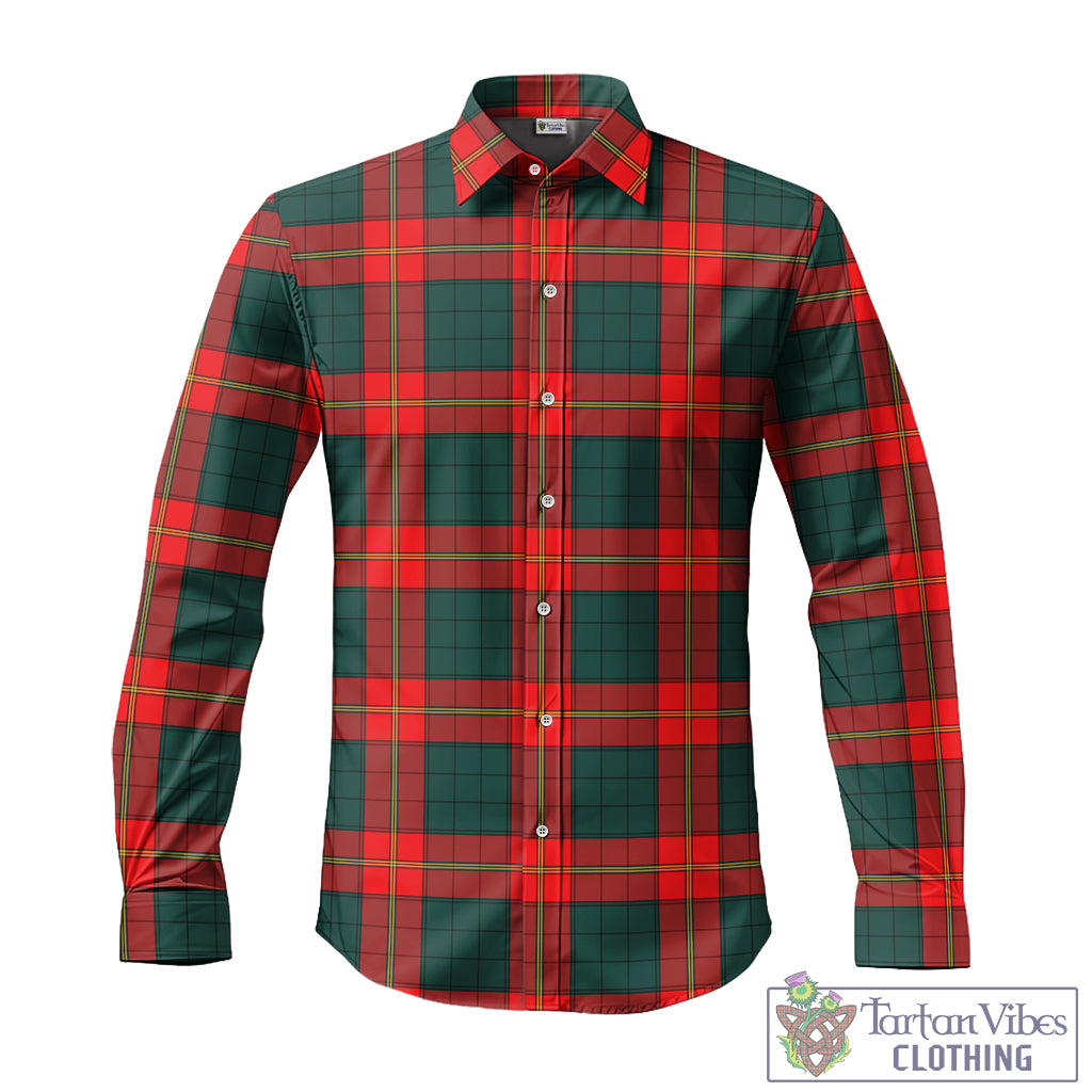 Tartan Vibes Clothing Ulster Red Tartan Long Sleeve Button Up Shirt