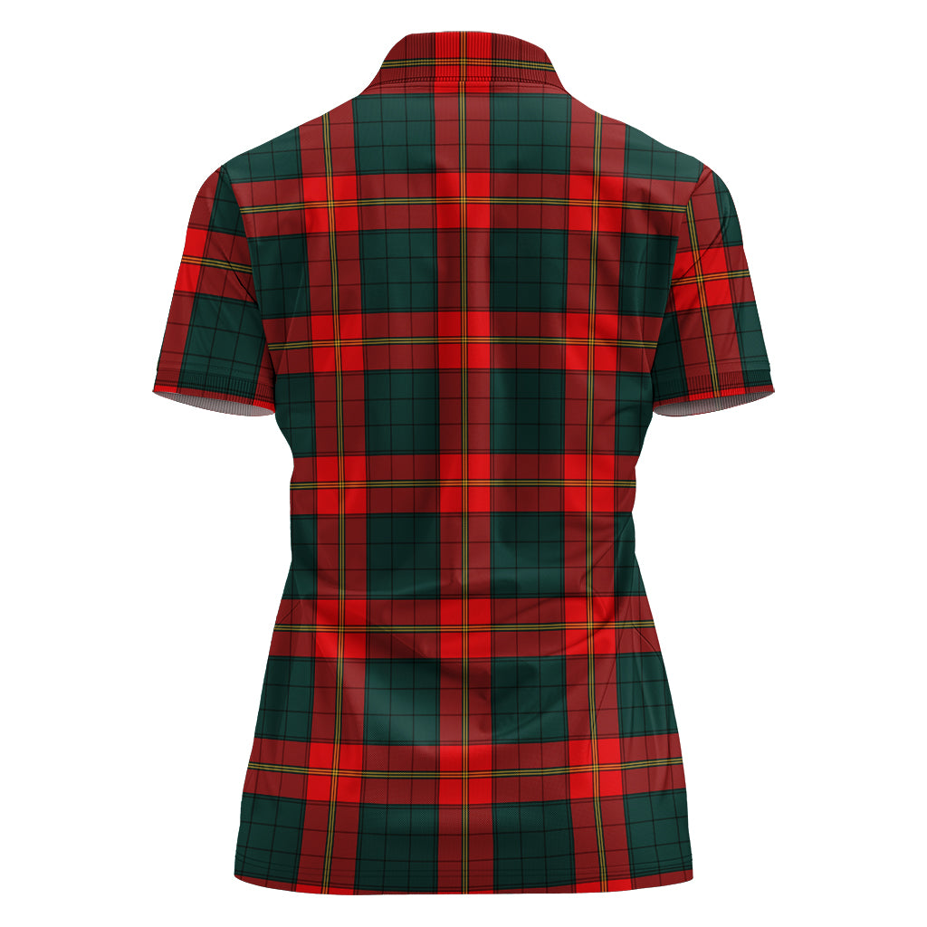 Tartan Vibes Clothing Ulster Red Tartan Polo Shirt For Women