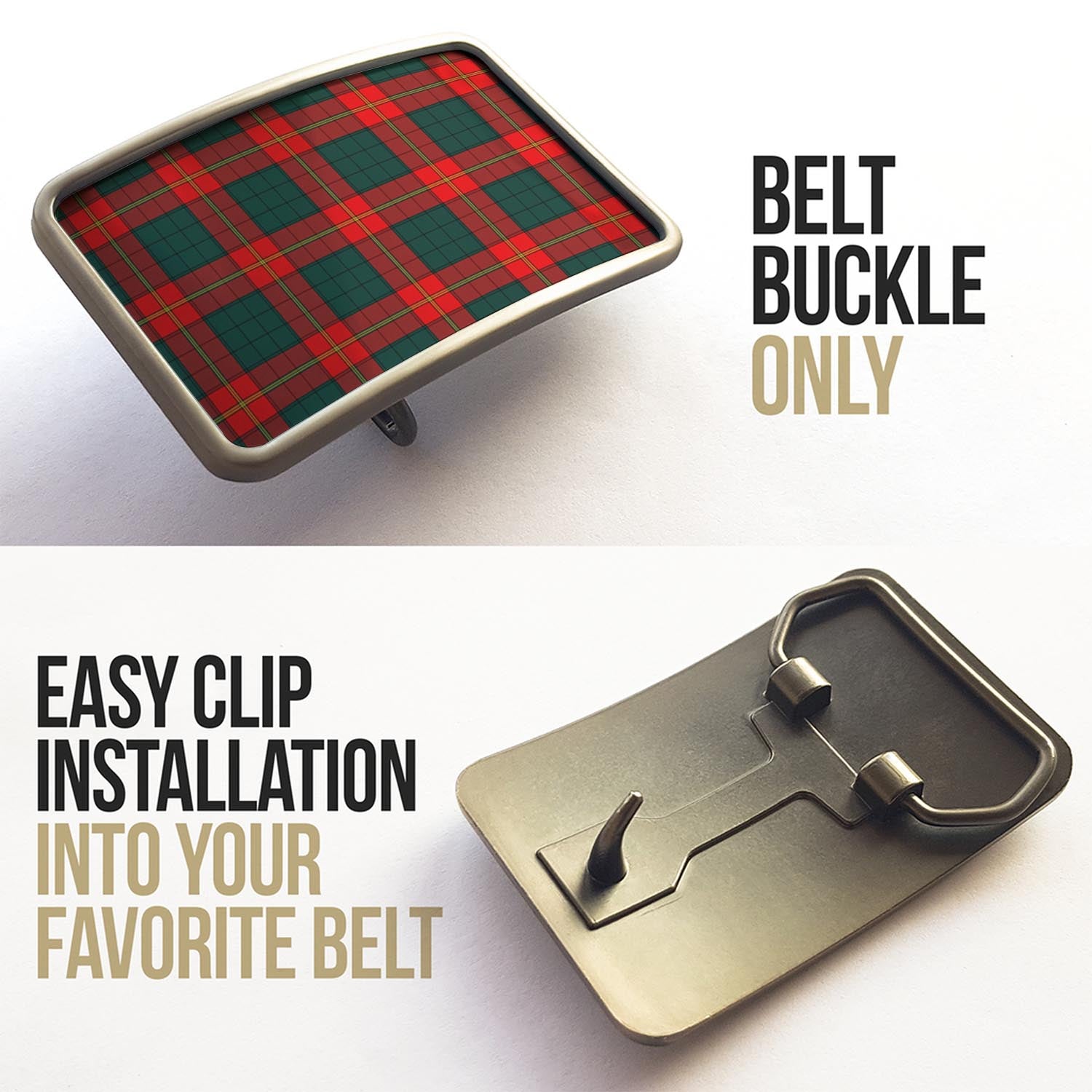 Tartan Vibes Clothing Ulster Red Tartan Belt Buckles