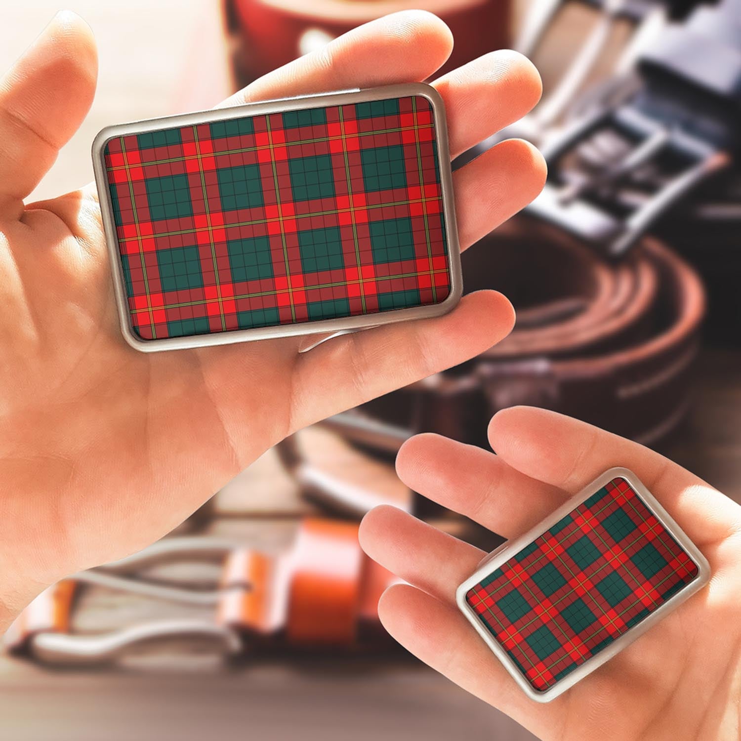 Tartan Vibes Clothing Ulster Red Tartan Belt Buckles