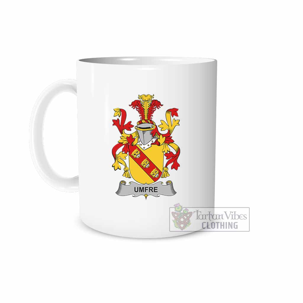 Tartan Vibes Clothing Umfre Irish Clan Coat of Arms Ceramic Mug