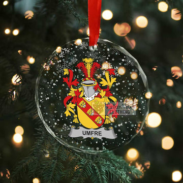 Umfre Irish Clan Christmas Glass Ornament with Coat of Arms