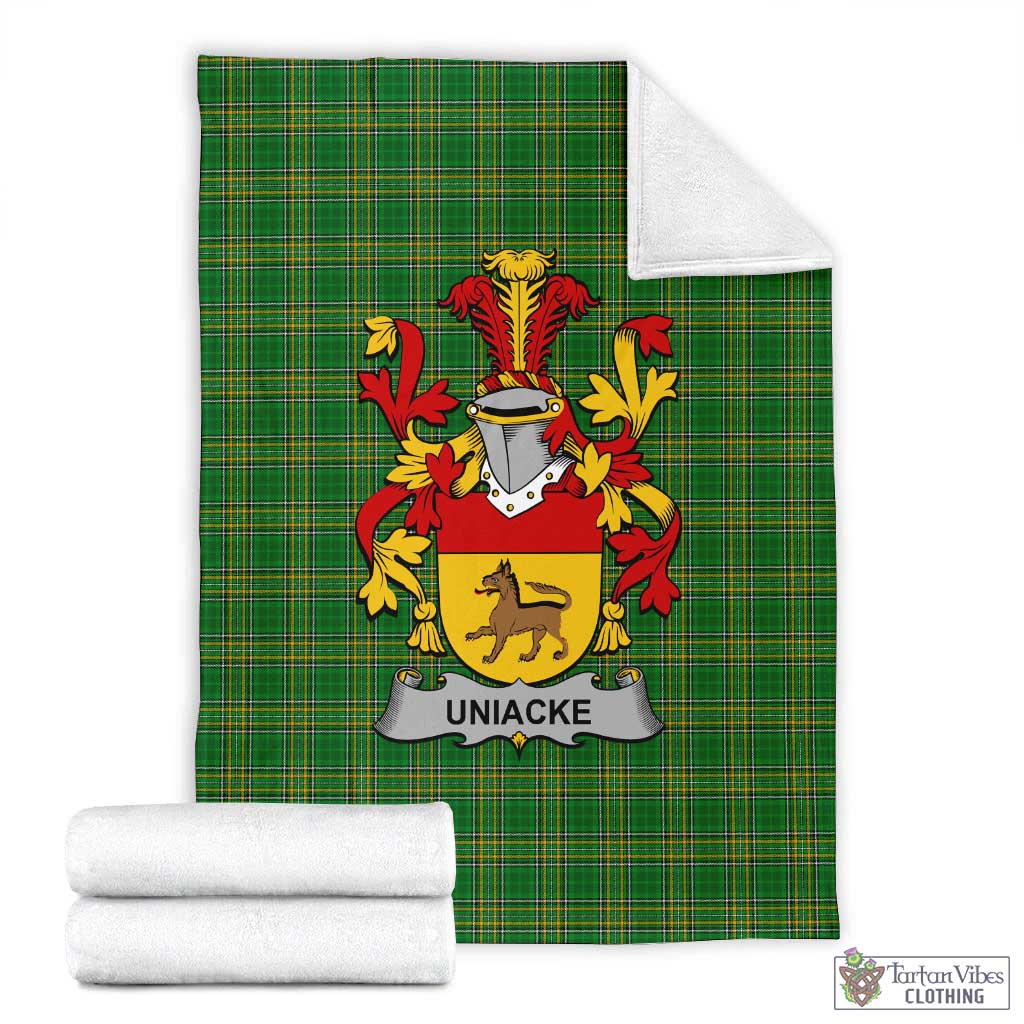 Tartan Vibes Clothing Uniacke Irish Clan Tartan Blanket with Coat of Arms