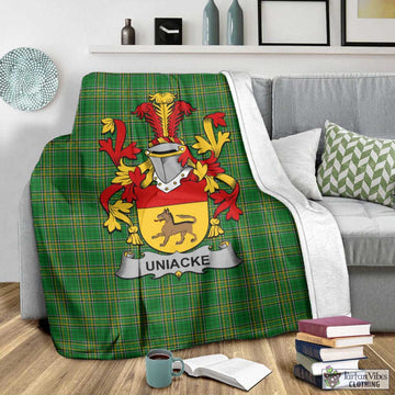 Uniacke Irish Clan Tartan Blanket with Coat of Arms