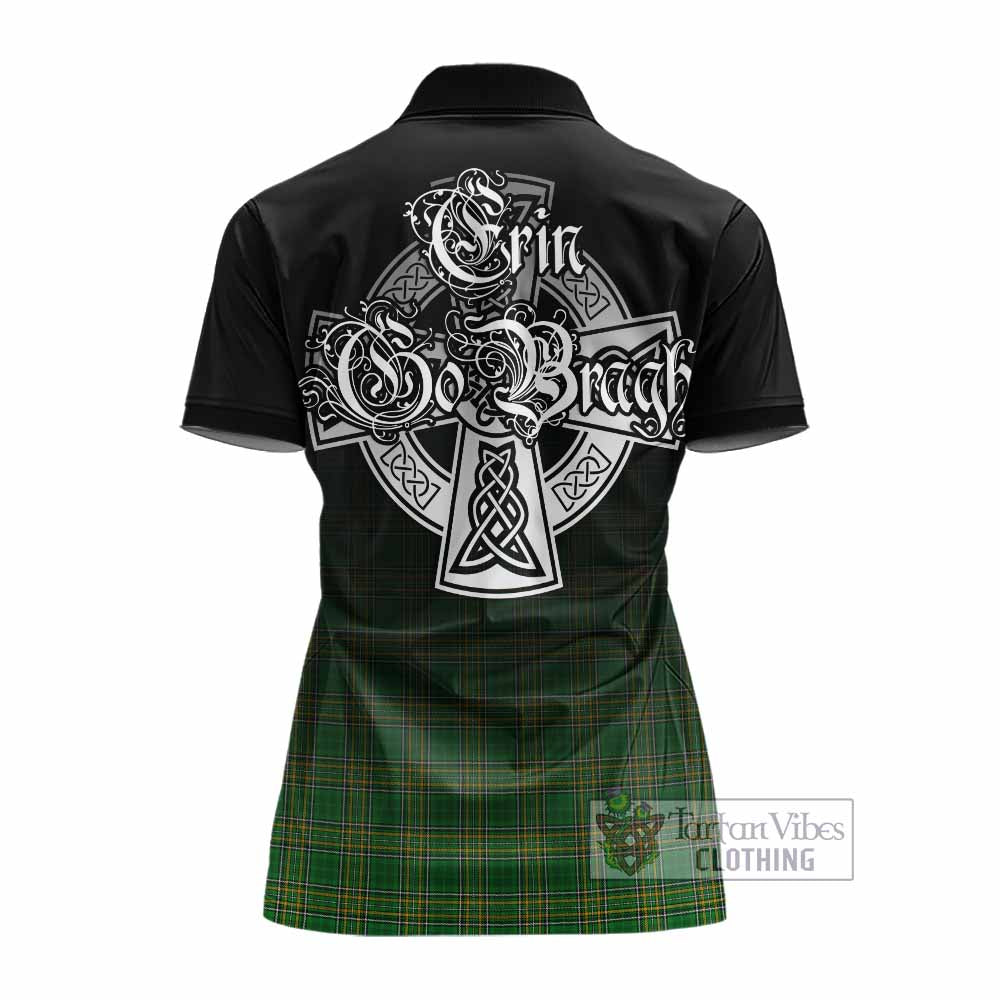 Upton Irish Clan Women's Polo Shirt with Coat of Arms Erin Go Bragh Celtic Inspired - Tartan Vibes Clothing