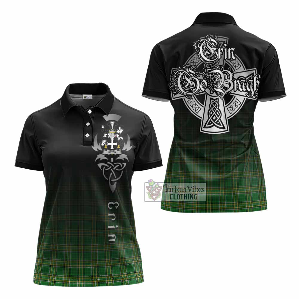 Upton Irish Clan Women's Polo Shirt with Coat of Arms Erin Go Bragh Celtic Inspired - Tartan Vibes Clothing