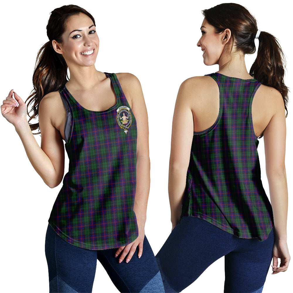 urquhart-tartan-women-racerback-tanks-with-family-crest