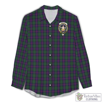 Urquhart Tartan Women's Casual Shirt with Family Crest