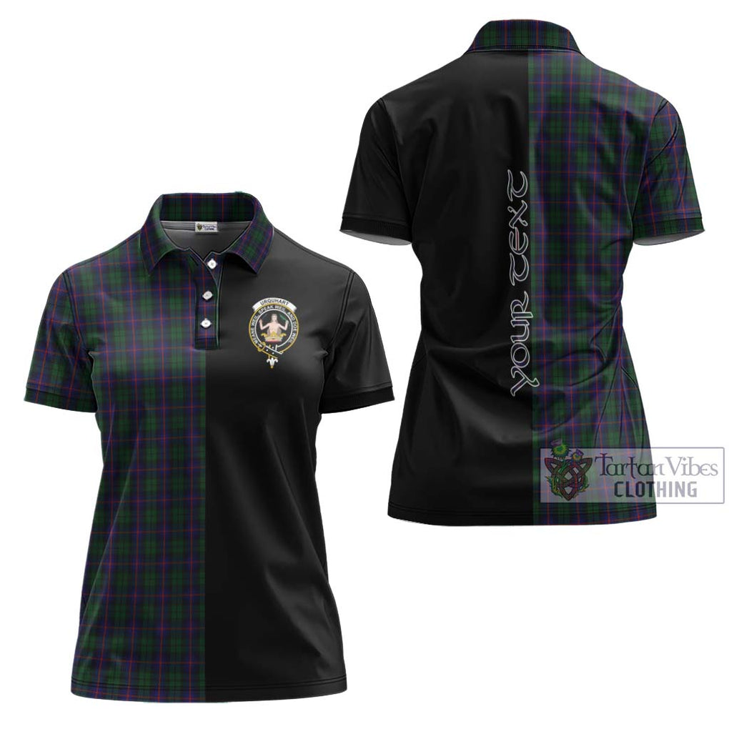 Urquhart Tartan Women's Polo Shirt with Family Crest and Half Of Me Style Women - Tartanvibesclothing Shop