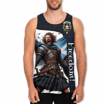 Urquhart Crest Tartan Men's Tank Top Inspired by the Freedom of Scottish Warrior