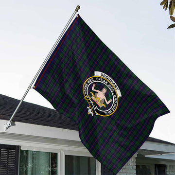 Urquhart Tartan House Flag with Family Crest