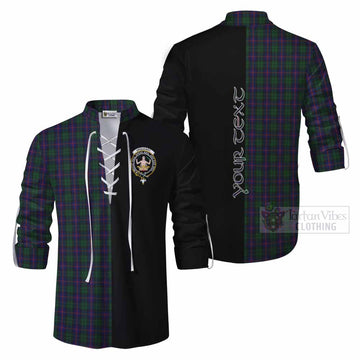 Urquhart Tartan Ghillie Kilt Shirt with Family Crest and Half Of Me Style