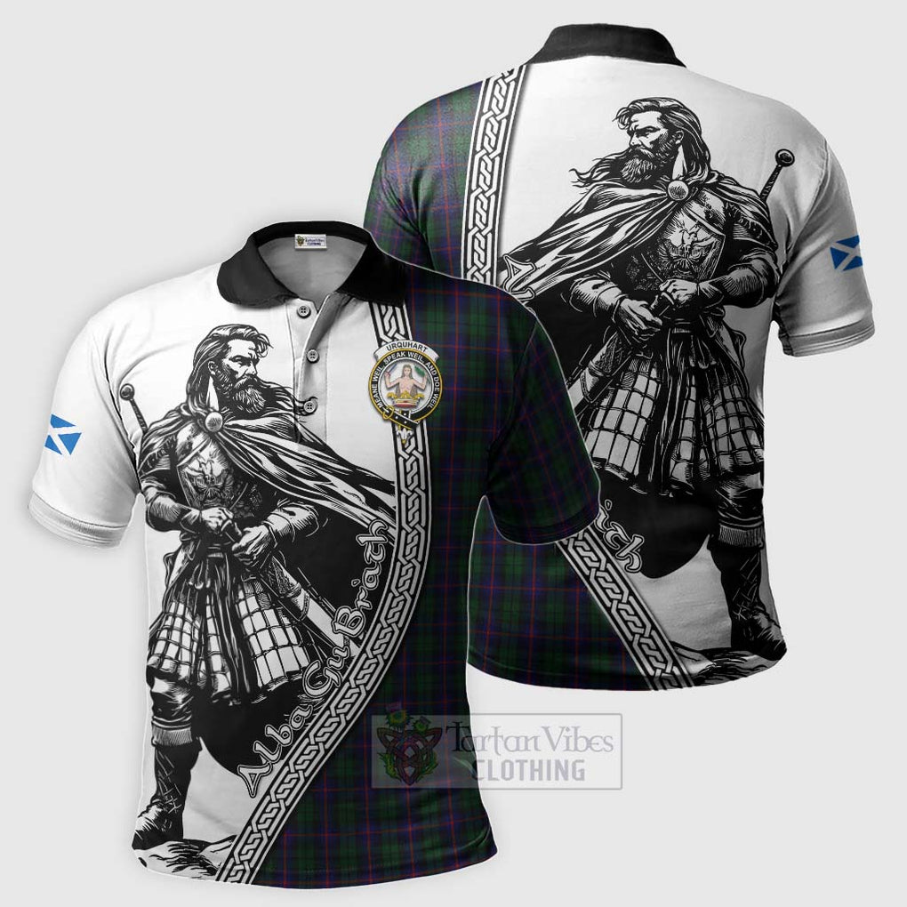 Urquhart Tartan Clan Crest Polo Shirt with Highlander Warrior Celtic Style Kid - Tartan Vibes Clothing