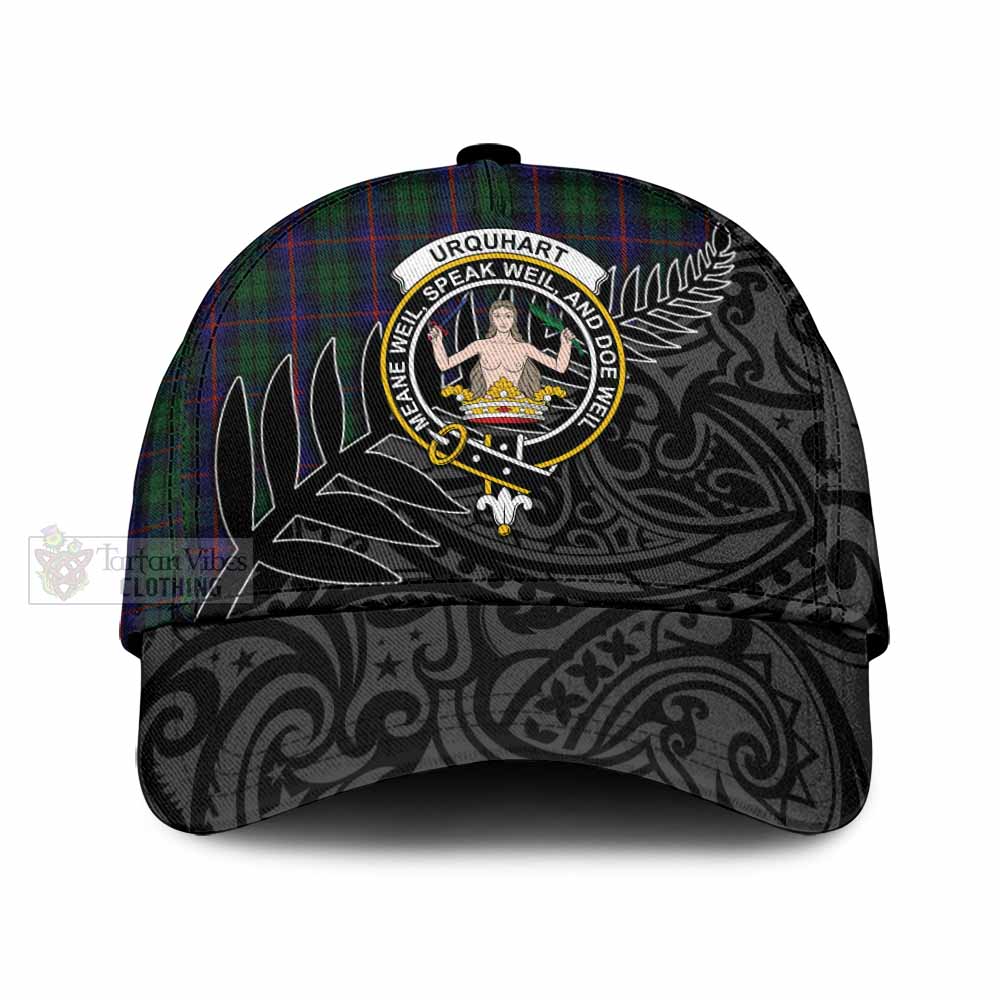 Tartan Vibes Clothing Urquhart Tartan Classic Cap with New Zealand Silver Fern Half Style