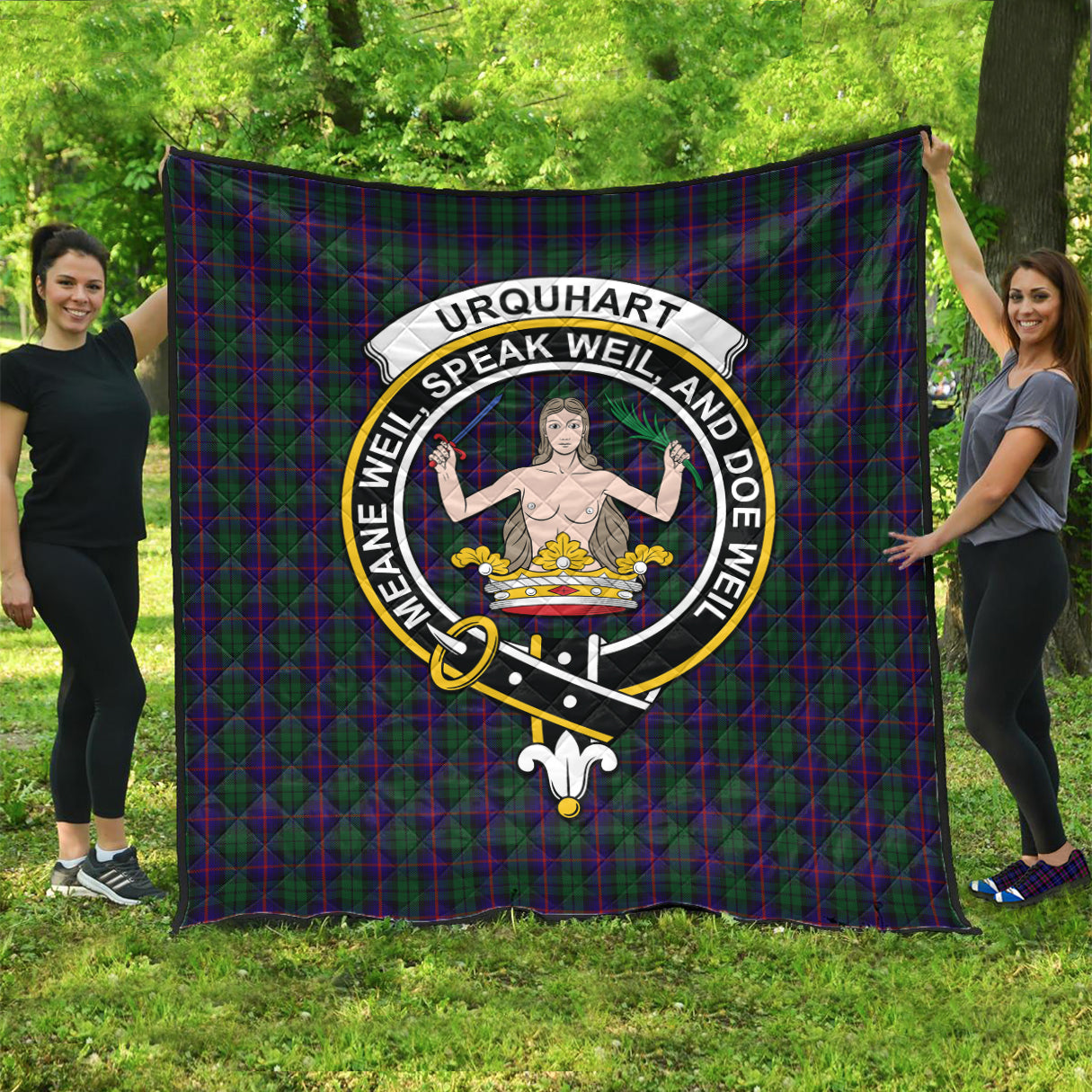 urquhart-tartan-quilt-with-family-crest