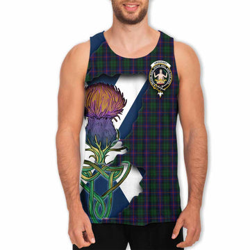 Urquhart Tartan Family Crest Men's Tank Top Scottish Thistle Celtic Inspired Men - Tartan Vibes Clothing