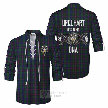 Urquhart Tartan Ghillie Kilt Shirt with Family Crest DNA In Me Style