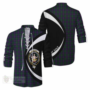 Urquhart Tartan Ghillie Kilt Shirt with Family Crest Circle Style