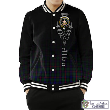 Urquhart Tartan Baseball Jacket Featuring Alba Gu Brath Family Crest Celtic Inspired