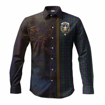 Urquhart Tartan Family Crest Long Sleeve Button Shirt Alba Gu Brath Be Brave Lion Ancient Style Men's Shirt S - Tartan Vibes Clothing