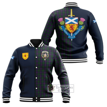 Urquhart Tartan Baseball Jacket Alba with Scottish Lion Royal Arm Half Style Unisex - Tartan Vibes Clothing