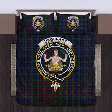 Urquhart Tartan Quilt Bed Set with Family Crest