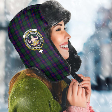 Urquhart Tartan Winter Trapper Hat with Family Crest