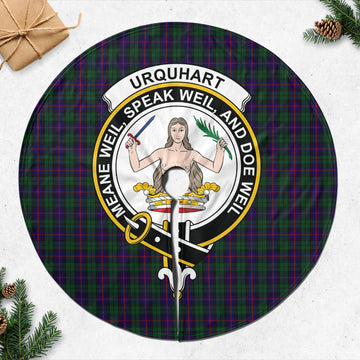 Urquhart Tartan Christmas Tree Skirt with Family Crest