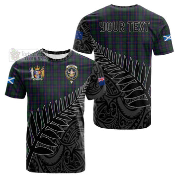 Urquhart Crest Tartan Cotton T-shirt with New Zealand Silver Fern Half Style