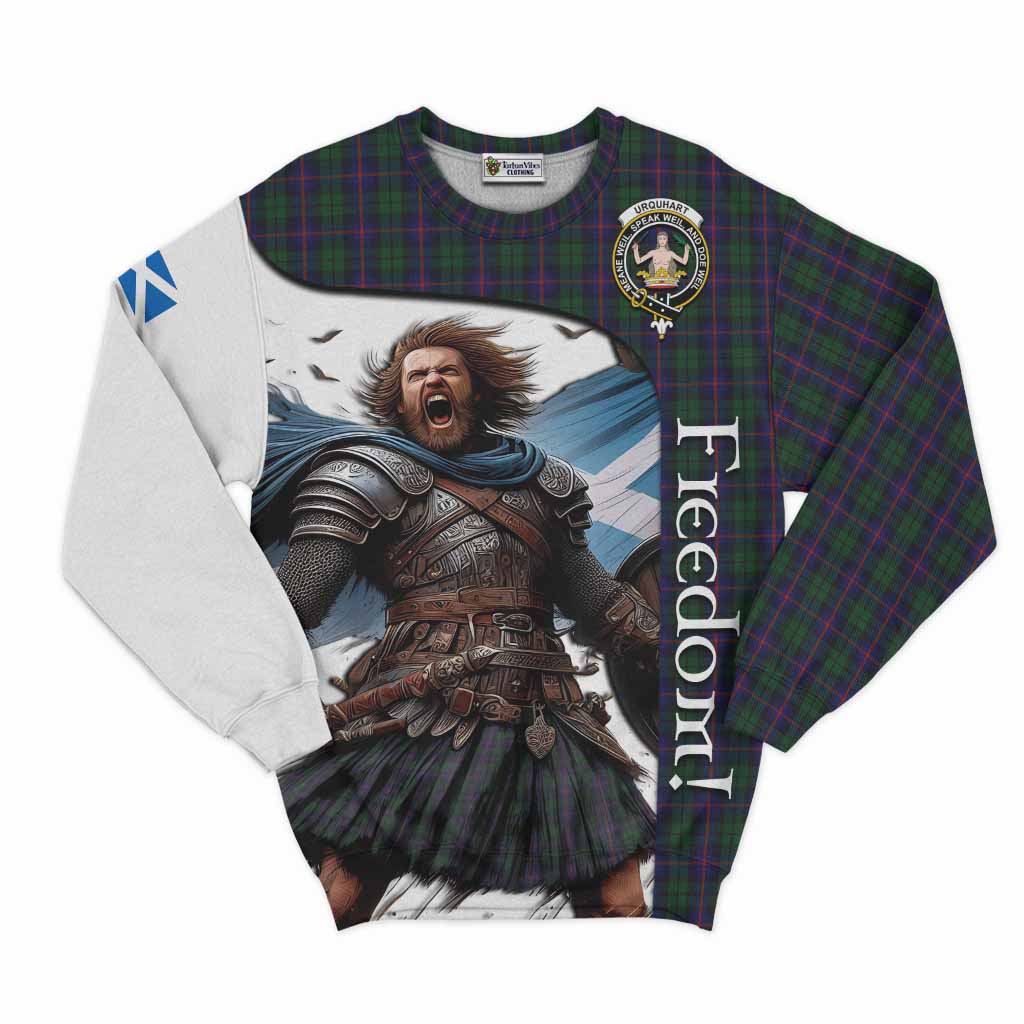 Tartan Vibes Clothing Urquhart Crest Tartan Sweatshirt Inspired by the Freedom of Scottish Warrior