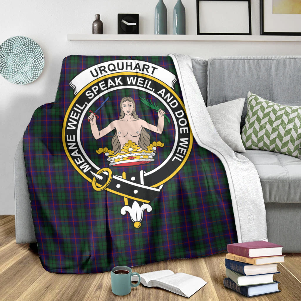 urquhart-tartab-blanket-with-family-crest