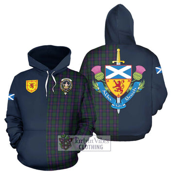 Urquhart Tartan Hoodie Alba with Scottish Lion Royal Arm Half Style