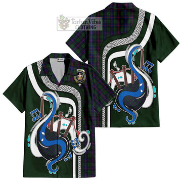 Urquhart Tartan Short Sleeve Button Shirt with Epic Bagpipe Style