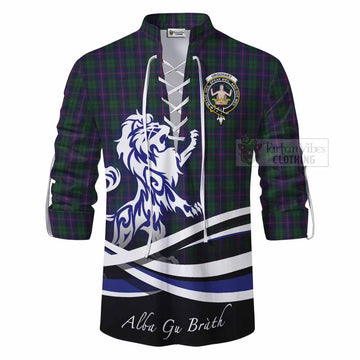 Urquhart Tartan Ghillie Kilt Shirt with Alba Gu Brath Regal Lion Emblem