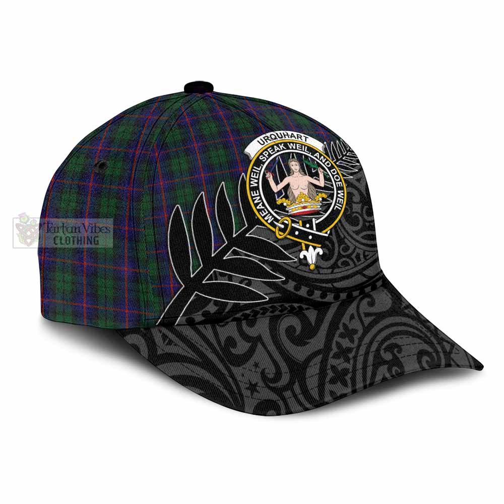 Tartan Vibes Clothing Urquhart Tartan Classic Cap with New Zealand Silver Fern Half Style