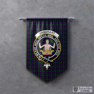 Urquhart Tartan Gonfalon, Tartan Banner with Family Crest