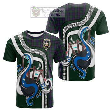 Urquhart Tartan Cotton T-shirt with Epic Bagpipe Style